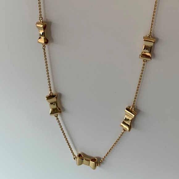 Kate Spade "Take a Bow" gold necklace - Picture 1 of 7